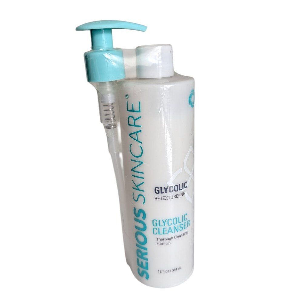 Serious Skin Care Glycolic Retexturizing Cleanser w/pump SEALED 12 oz NEW